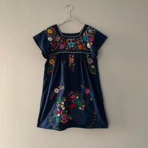 Traditional Mexican Embroidered Summer Dress M/L